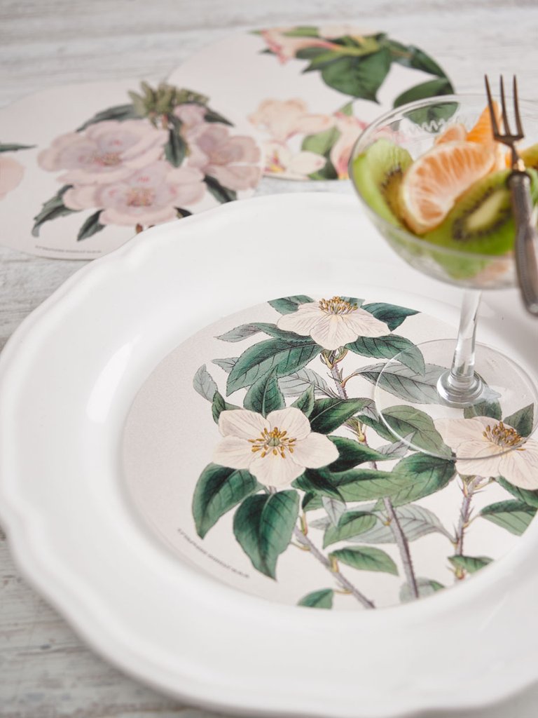 La Mesa Pituca · Separadores De Plato · Set De 18 Unid Flores Blancas