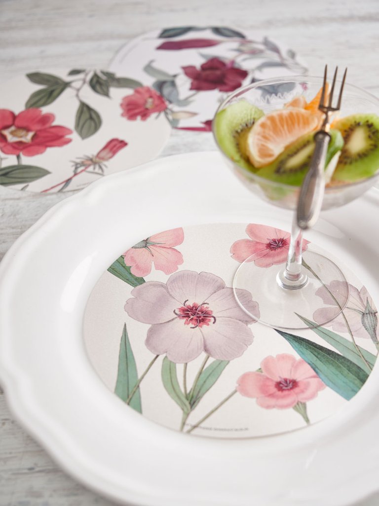 La Mesa Pituca Separadores De Plato Set De 18 Unid Flores Burdeo
