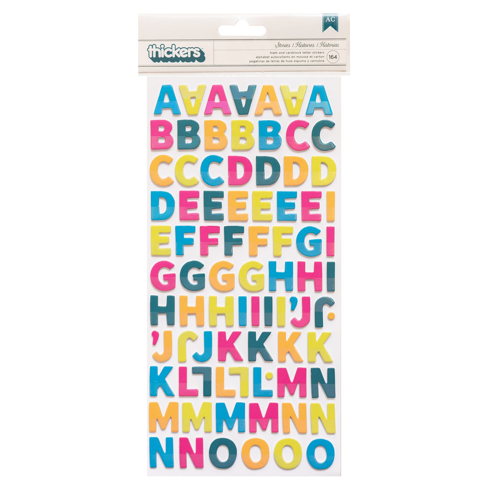 Stickers Letras Iridescente 164 piezas