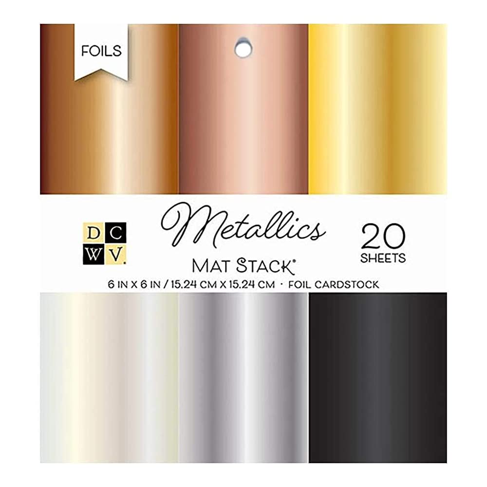 Paper Pad DCWV 6 x 6 pulgadas - Specialty - Metallics - Foil - 20 hojas
