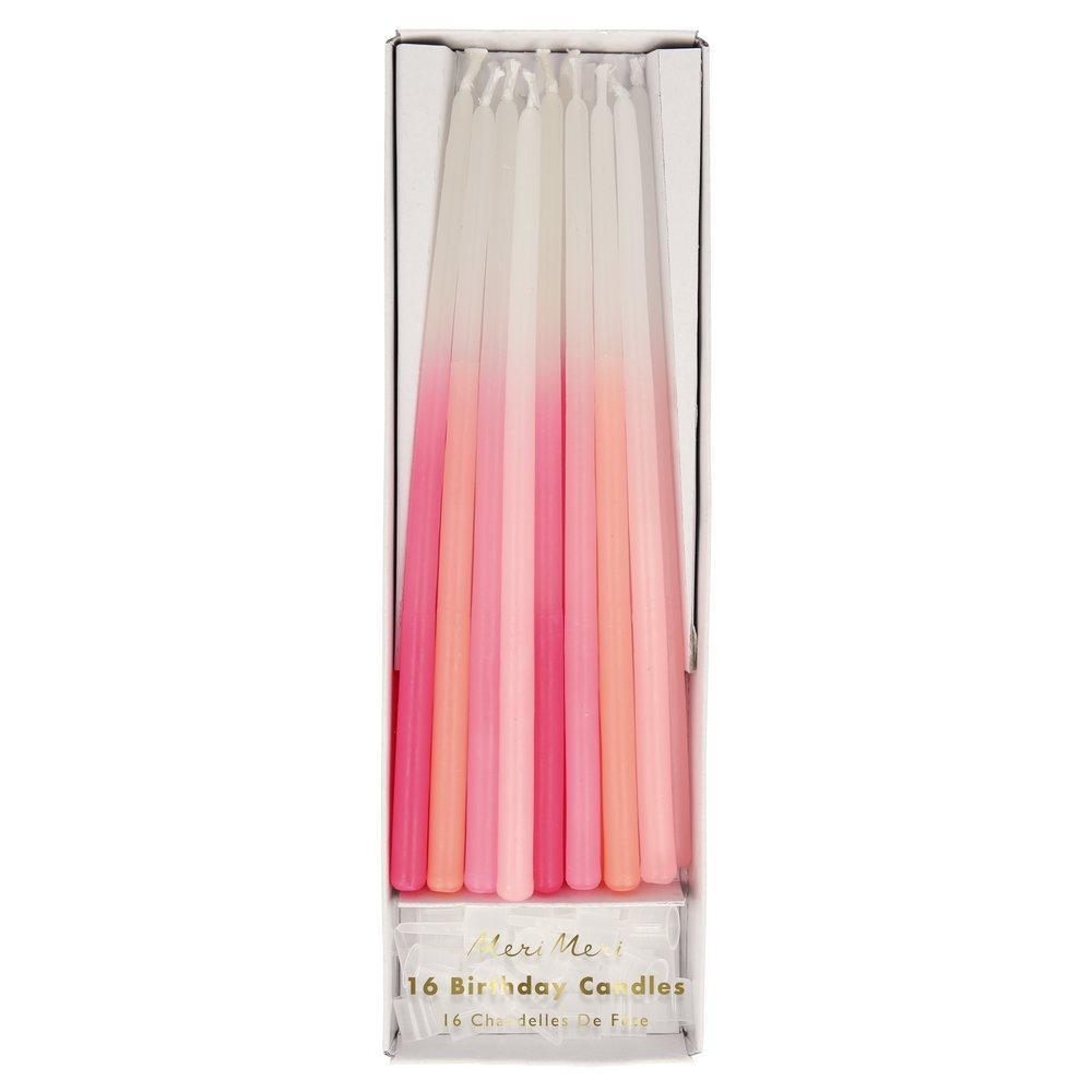 Velas cónicas - tonos de rosado