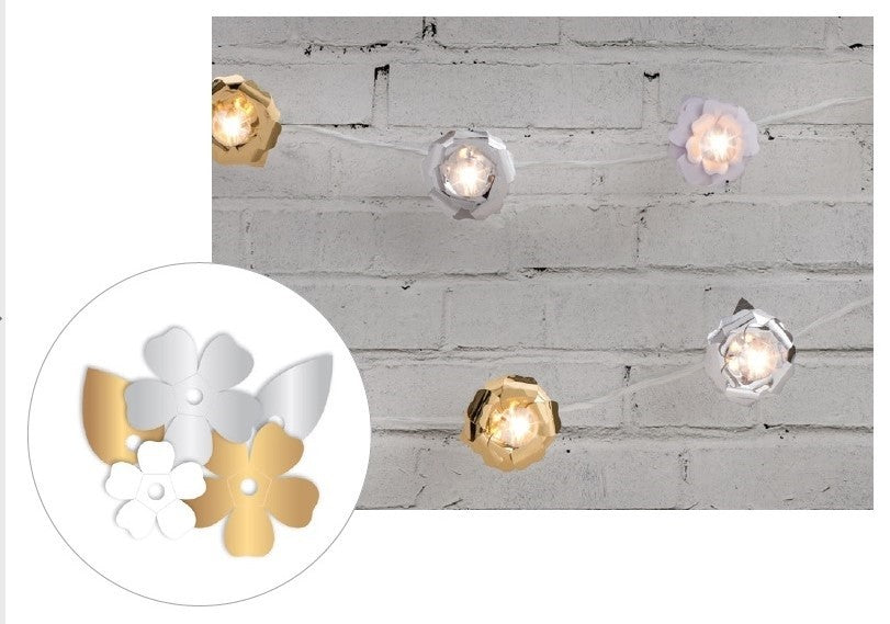 Guirnalda WR LS Flower - Gold, Silver, White