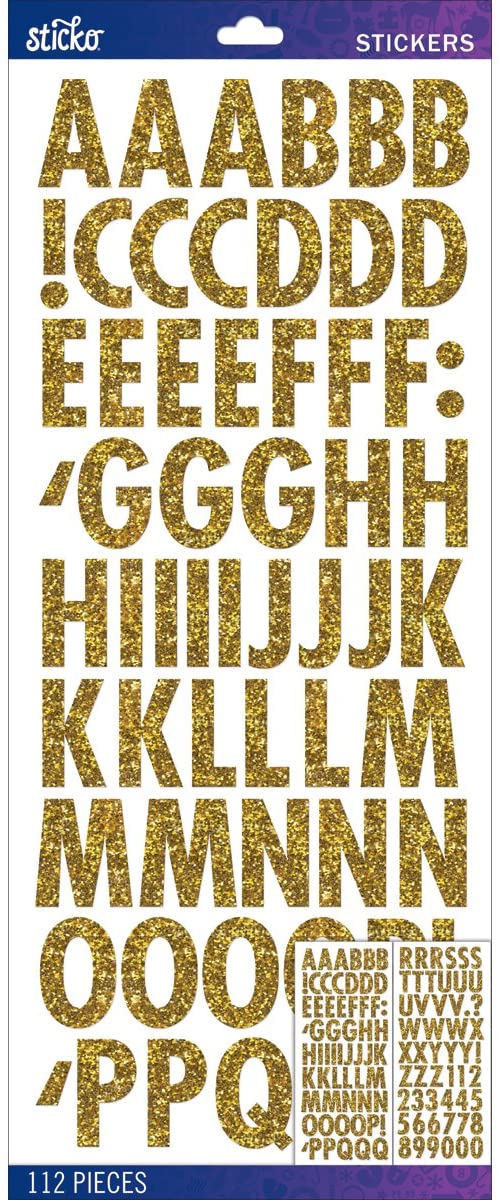 Stickers Letras Arpillera 112 piezas