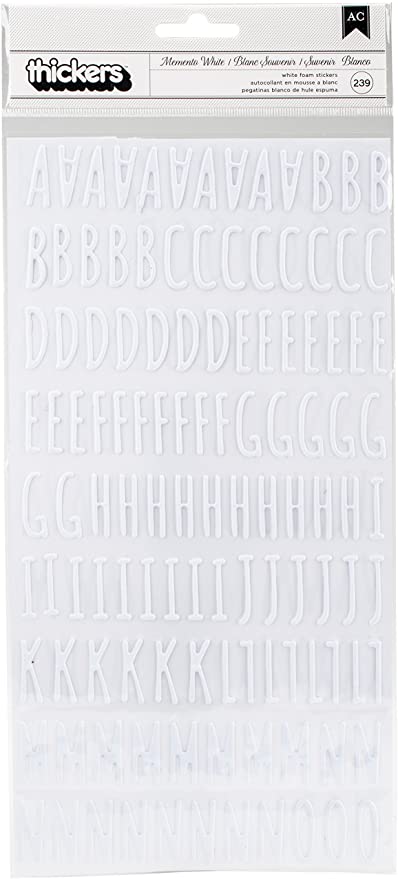 Stickers Letras Espuma Blanca 239 piezas