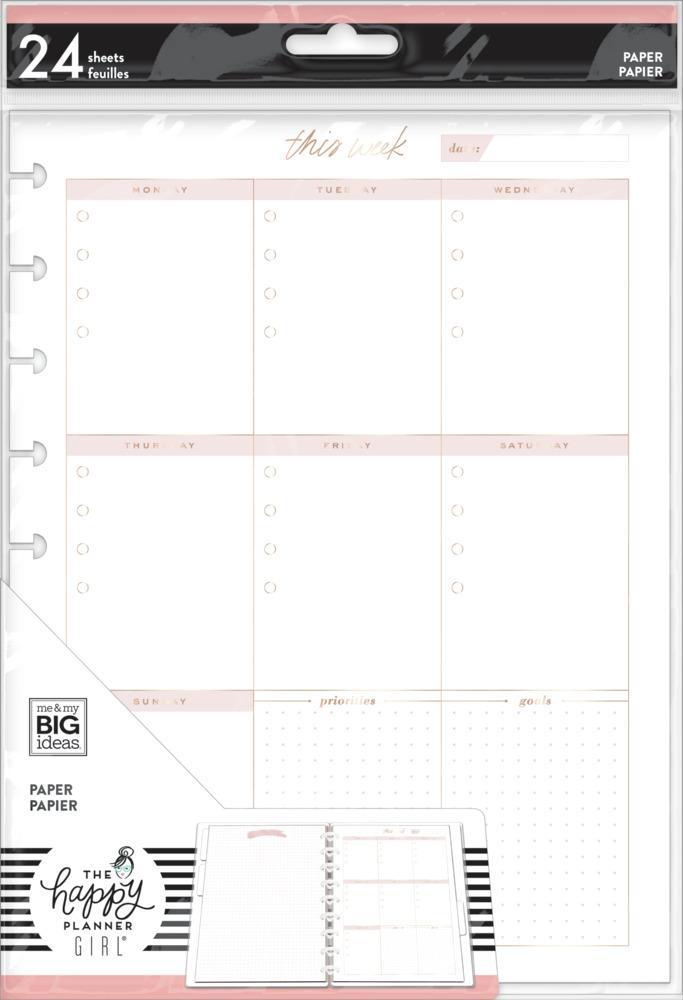 Hojas Clásica Minimalist Classic Filler Paper - Weekly Schedule