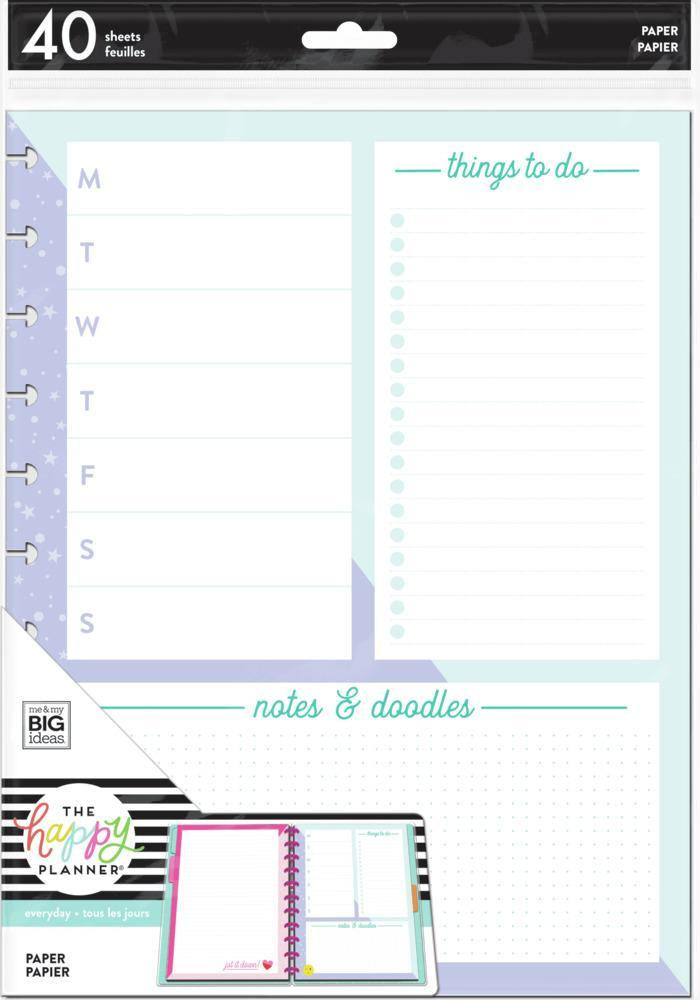 Hojas Grande BIG Filler Paper - Weekly Schedule + Notes