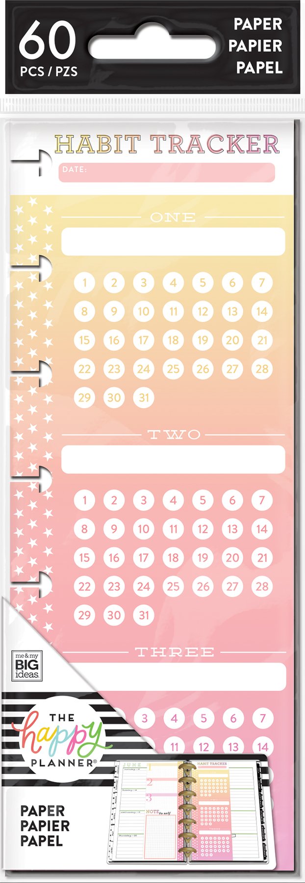 Hojas Mini Half Sheet Note Paper - Habit Tracker