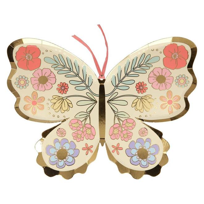 Platos con forma de mariposas florales
