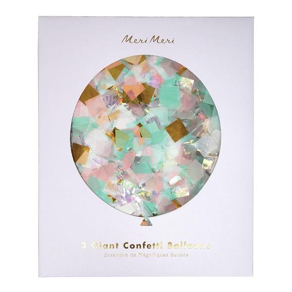 Set globos confetti iridiscente - gigantes