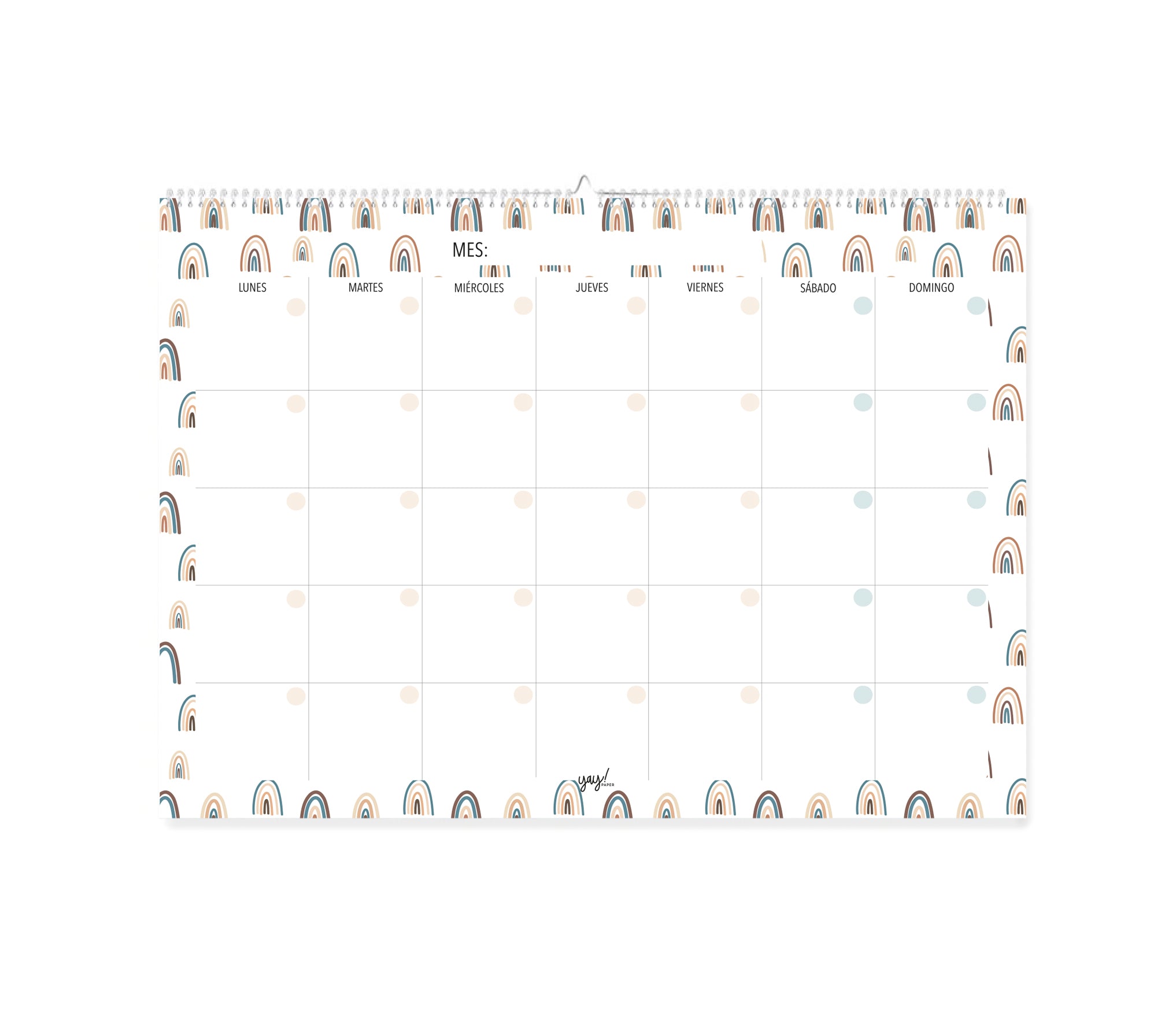 Calendario Mensual 50x70 cm Arcoíris