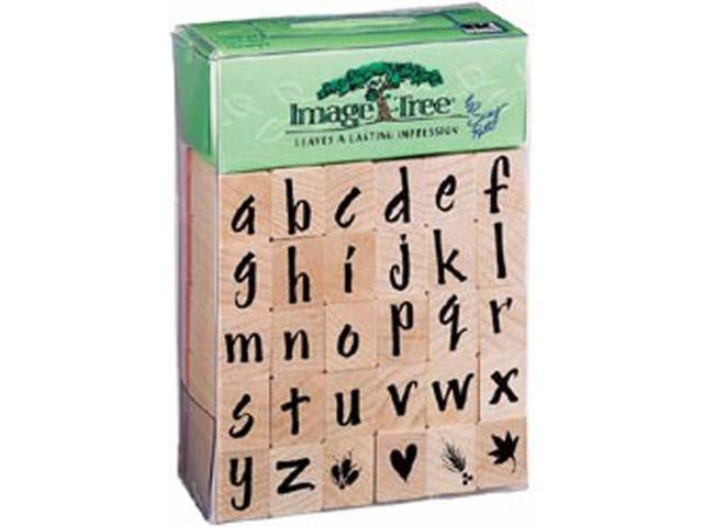 Timbre Letras Madera EKT - Brush Letter Alpha Stamps - 30 piezas