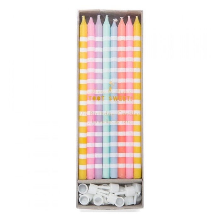 Velas largas colores pastel