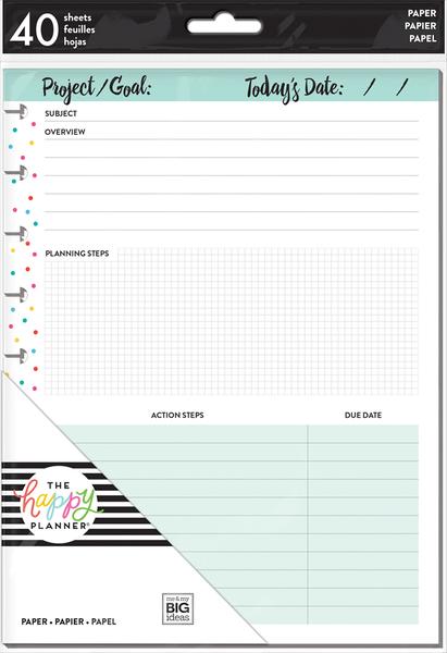 Hojas Classic Happy Planner Fill Projects Sheets