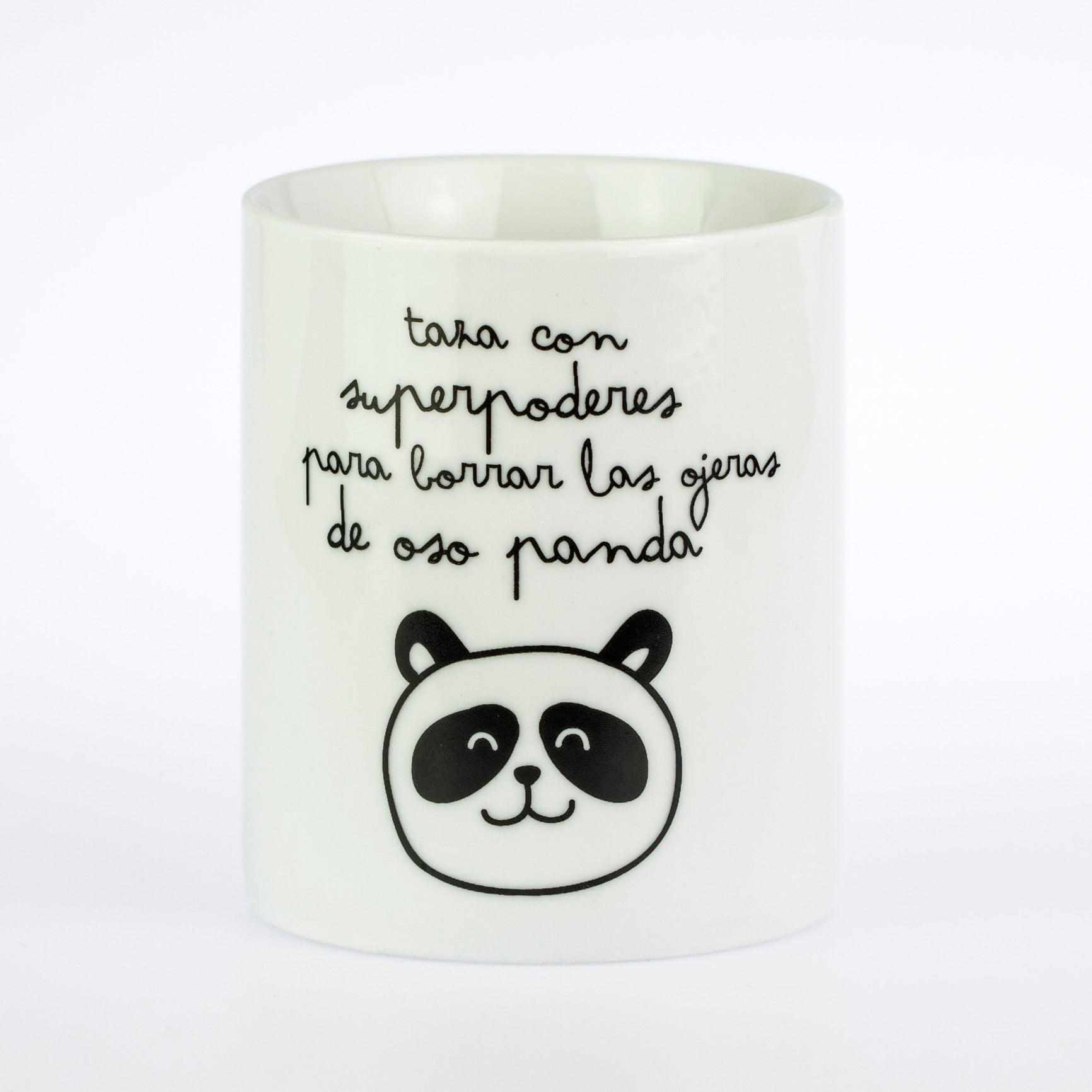 Taza con superpoderes para borrar las ojeras de oso panda