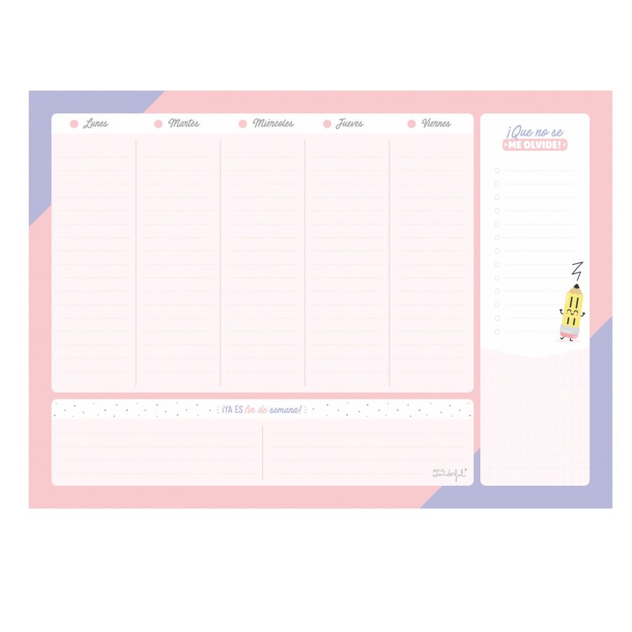 Organizador semanal para arrasar hasta los lunes