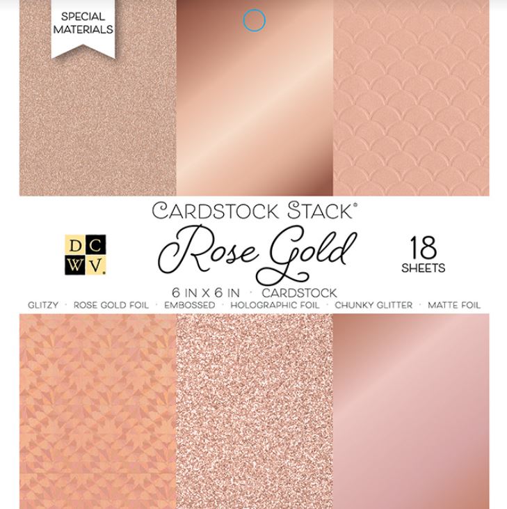Paper Pad 18 hojas MAT STACK - DCWV - 6 X 6 - SOLID ROSE GOLDS