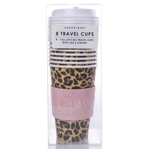 Pack de 8 Vasos Desechables Leopardo