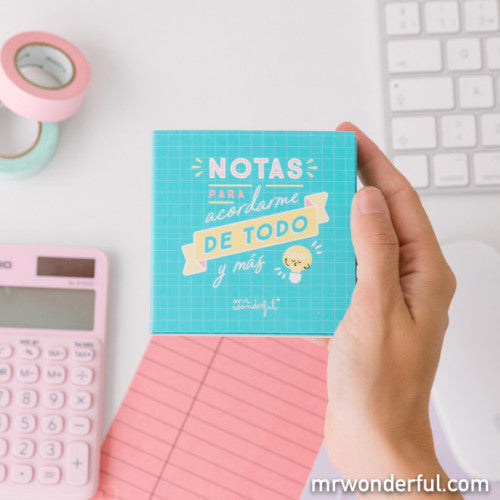 Bloc de notas y notas adhesivas para acordarme