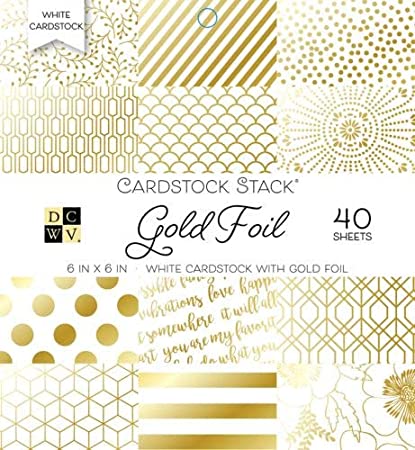 Paper Pad DCWV 6 x 6 pulgadas - Gold Foil - 40 hojas