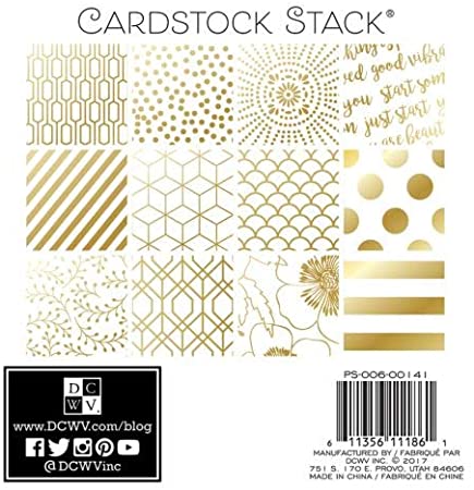 Paper Pad DCWV 6 x 6 pulgadas - Gold Foil - 40 hojas
