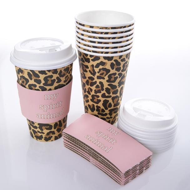 Pack de 8 Vasos Desechables Leopardo