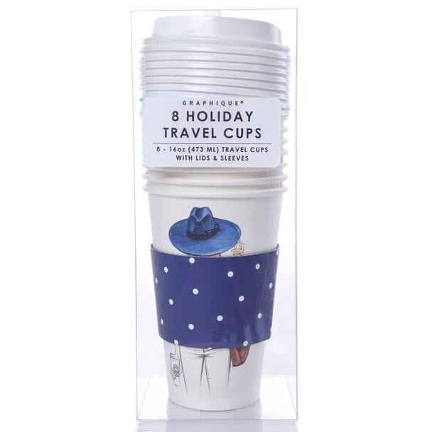Pack de 8 Vasos Desechables Mujer Azul