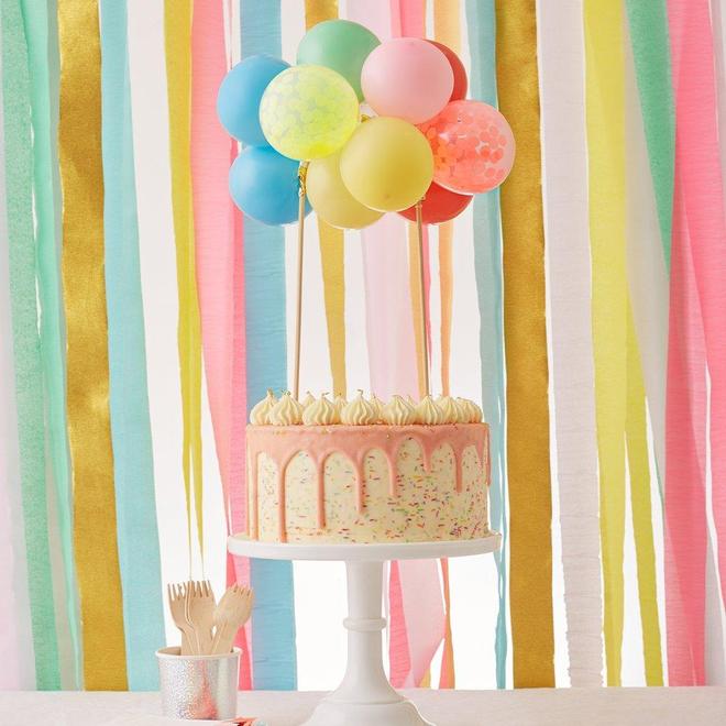 Topper para torta kit de globos - arcoiris