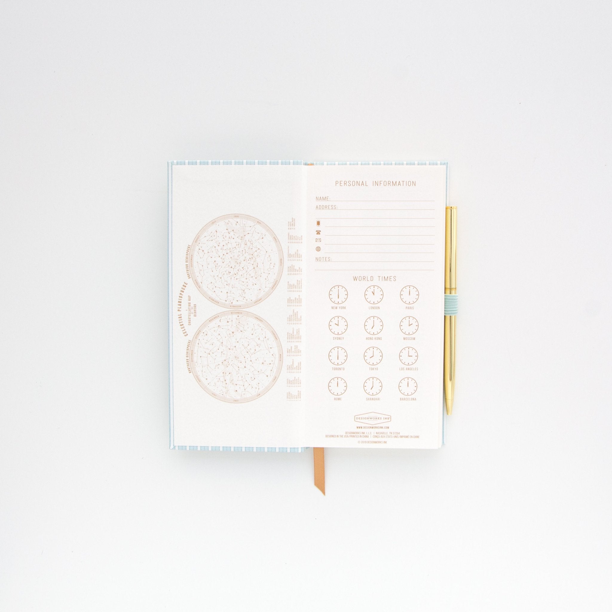 Libreta con lápiz Mint Pinstripe Vintage Sass