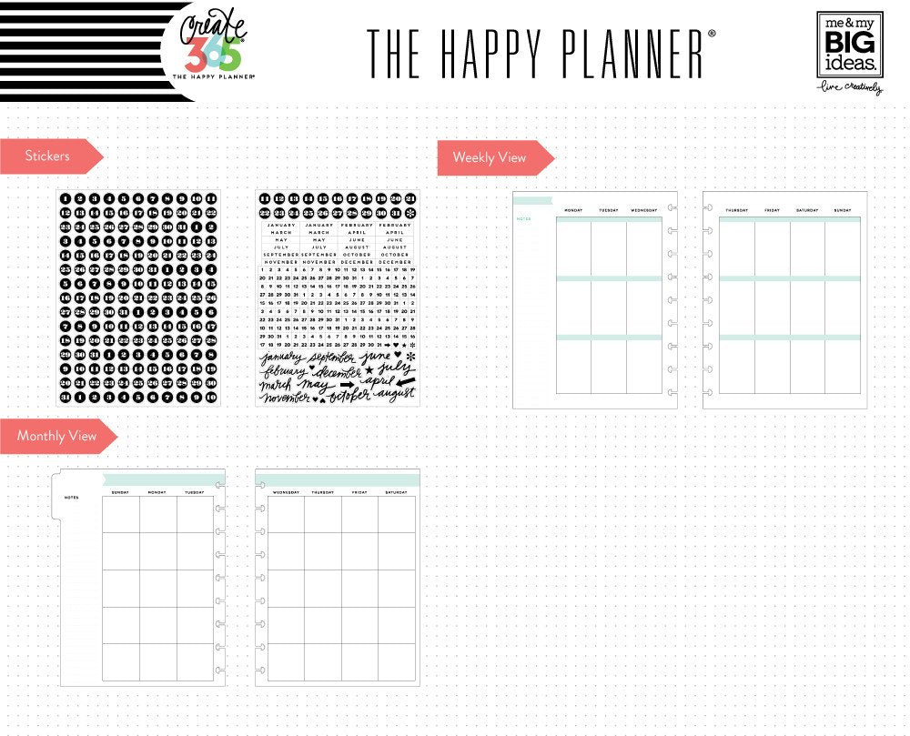 Extensión 6 meses Monthly Sunshine Happy Planner Clásica