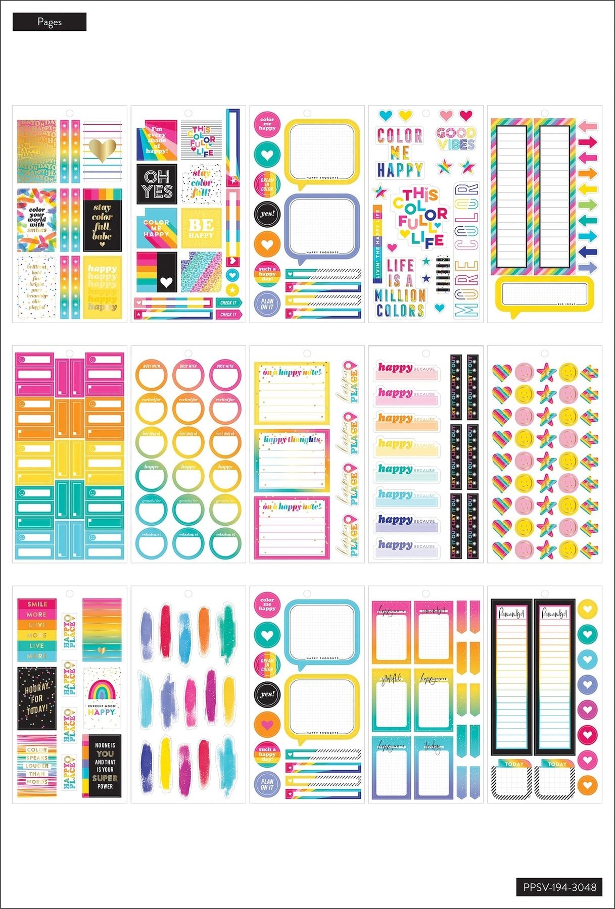 Value Pack Stickers - Color Me Happy