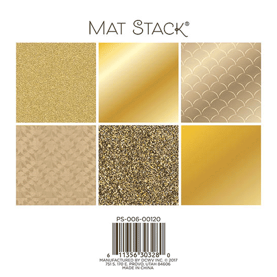 Paper Pad DCWV 6 x 6 pulgadas - Specialty - Solid Golds - Gold Foil - 18 hojas