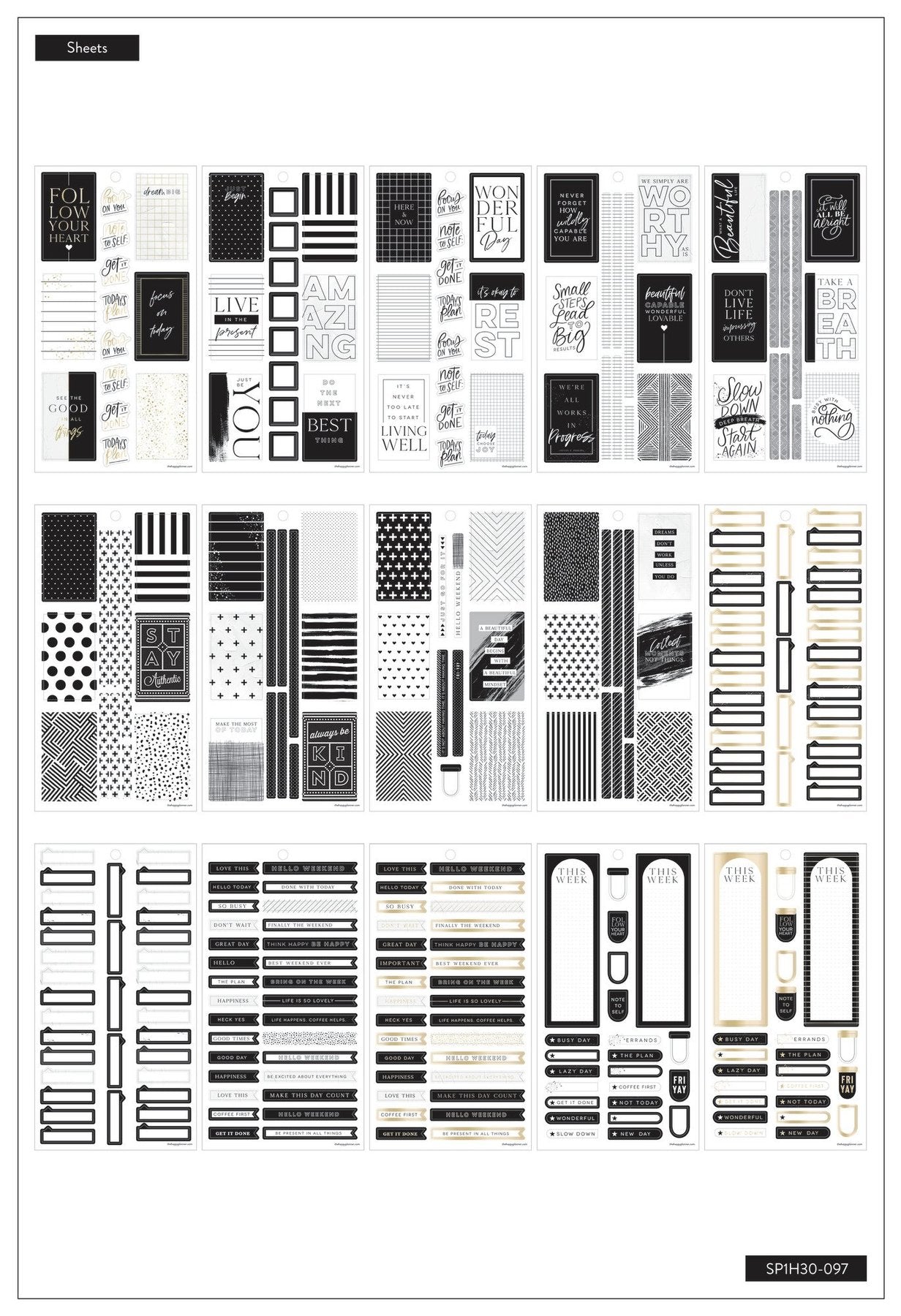Pack de Stickers Black & White