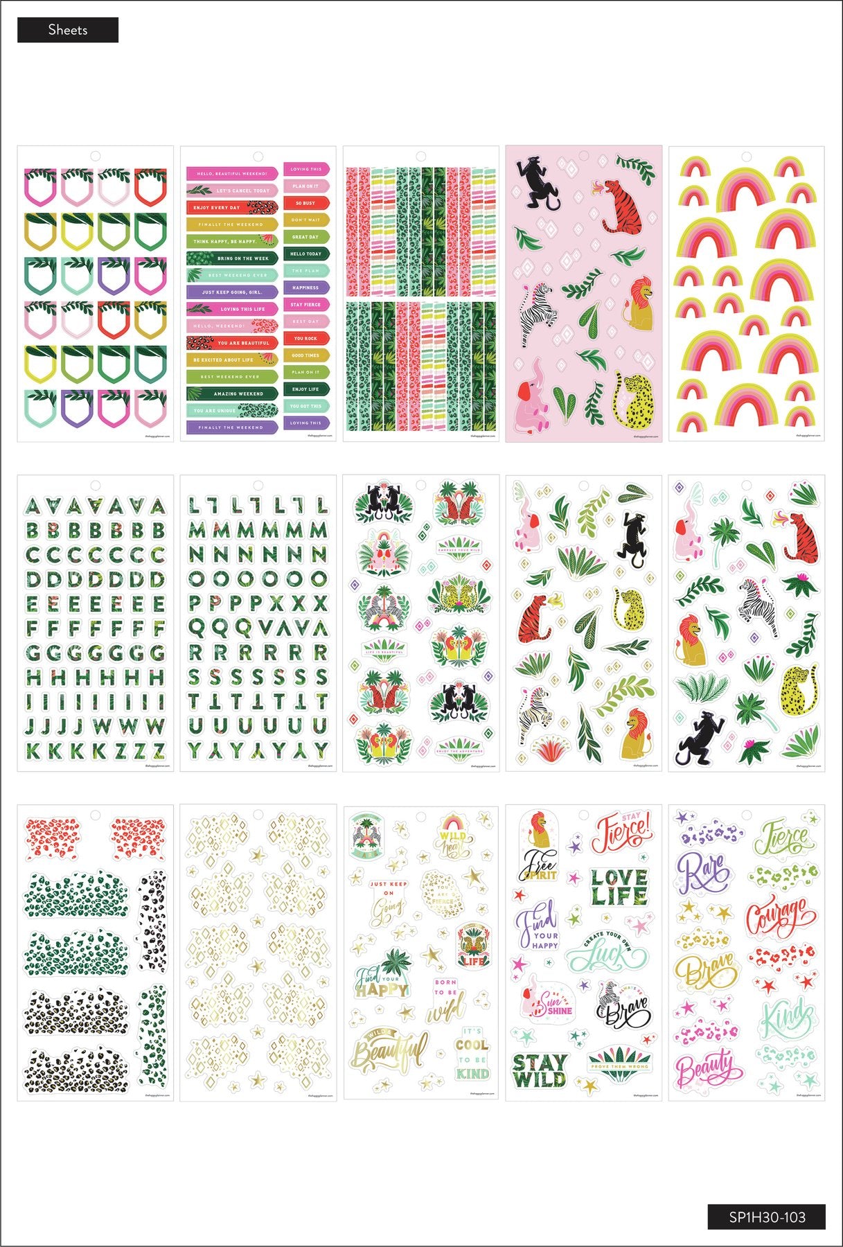 Pack de Stickers Jungle Vibes Mini 30 hojas