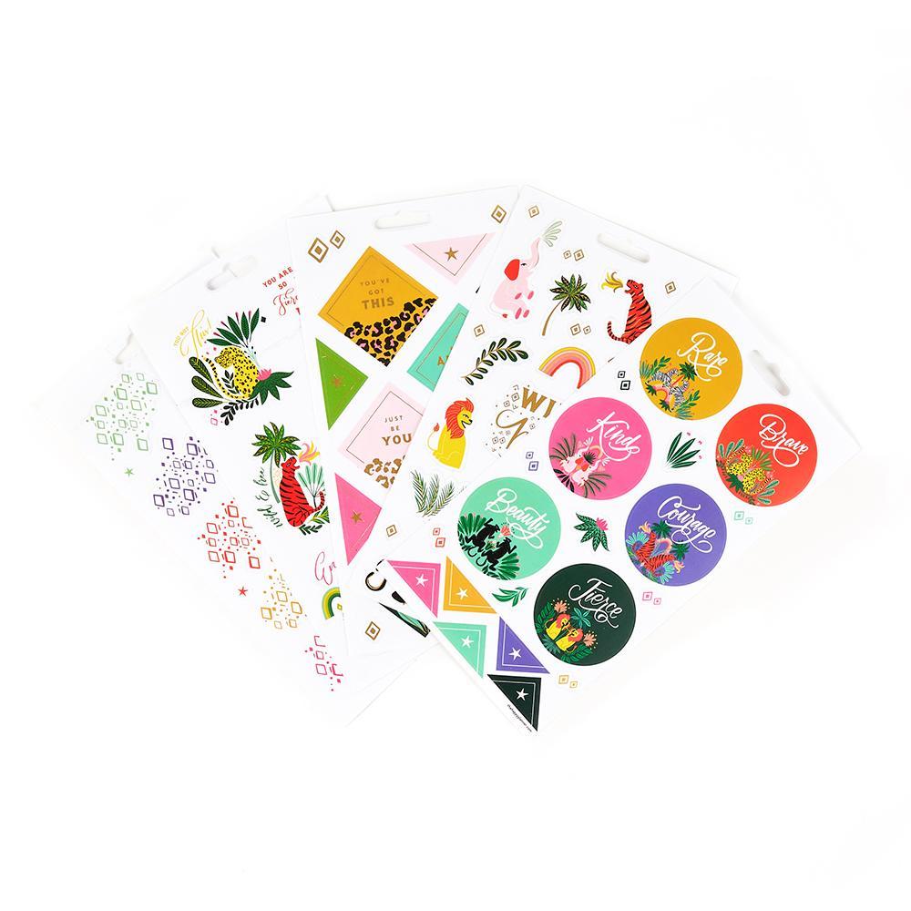 Pack de Stickers Jungle Vibes 5 hojas