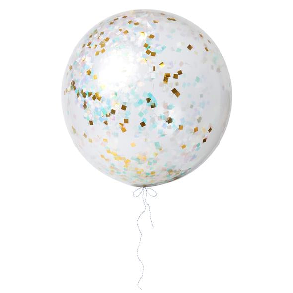 Set globos confetti iridiscente - gigantes