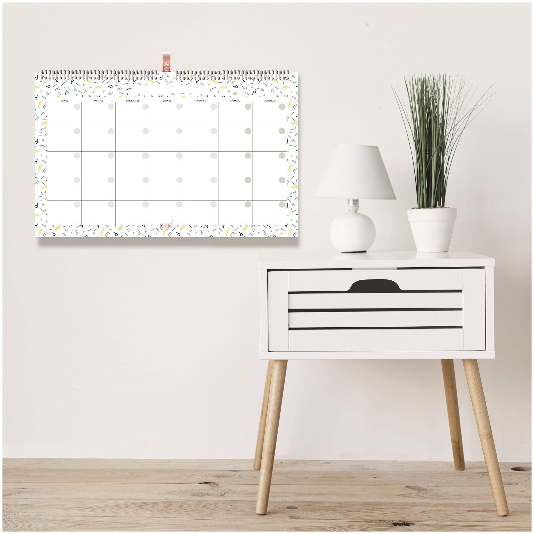 Calendario 35x50cm Letras
