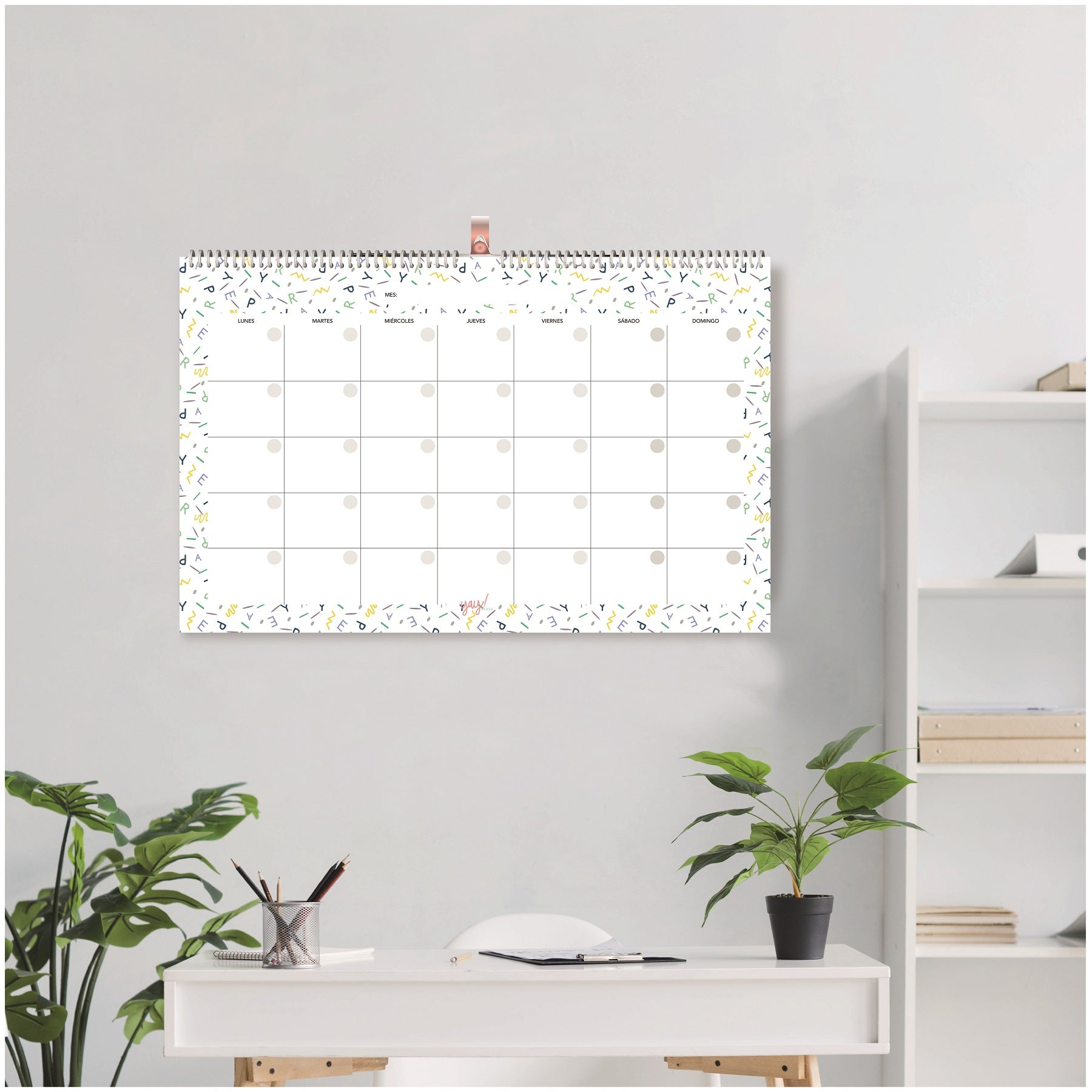 Calendario 35x50cm Letras