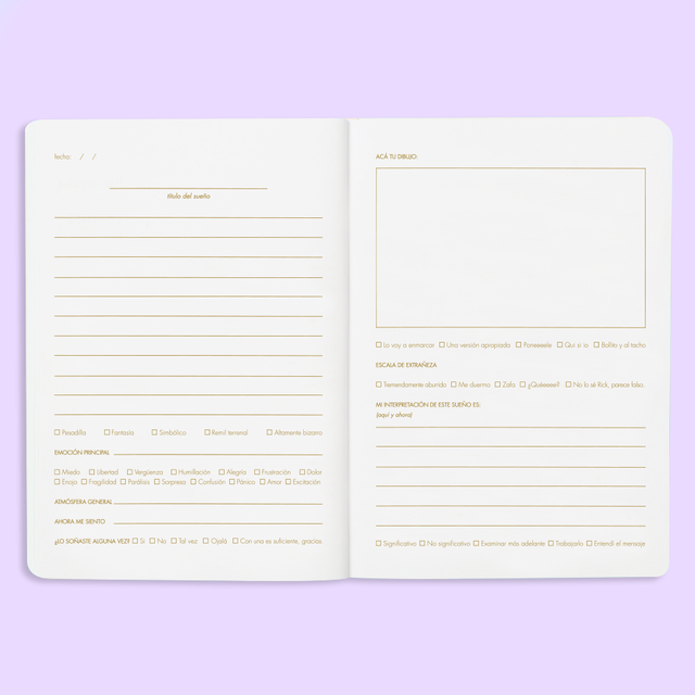 Diario Para Registrar Los Sueños Lila