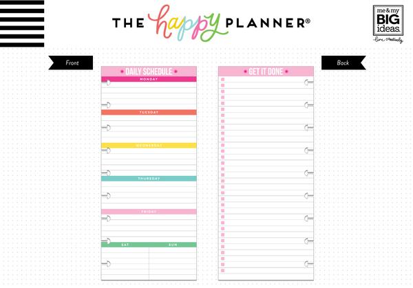 Hojas Classic Happy Planner Half Sheet Daily Schedule