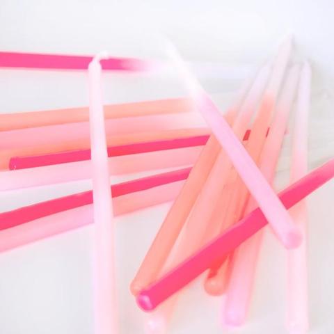 Velas cónicas - tonos de rosado