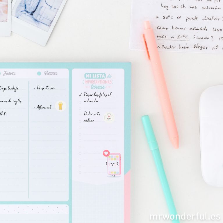 Organizador semanal para arrasar hasta los lunes