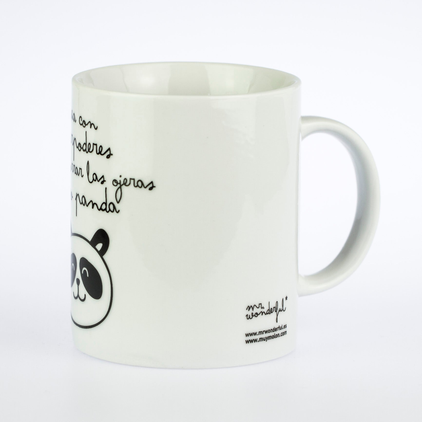 Taza con superpoderes para borrar las ojeras de oso panda