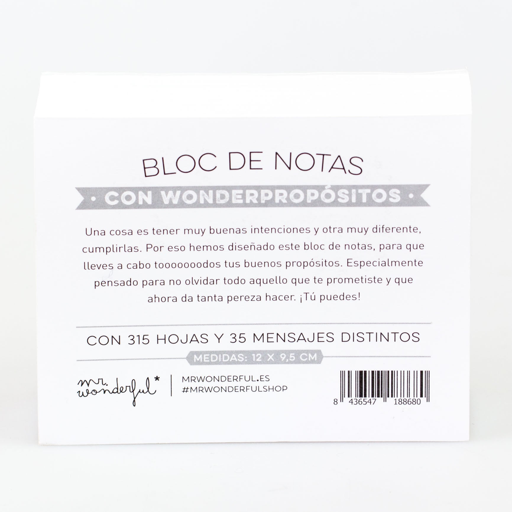 Bloc de notas con wonderpropósitos