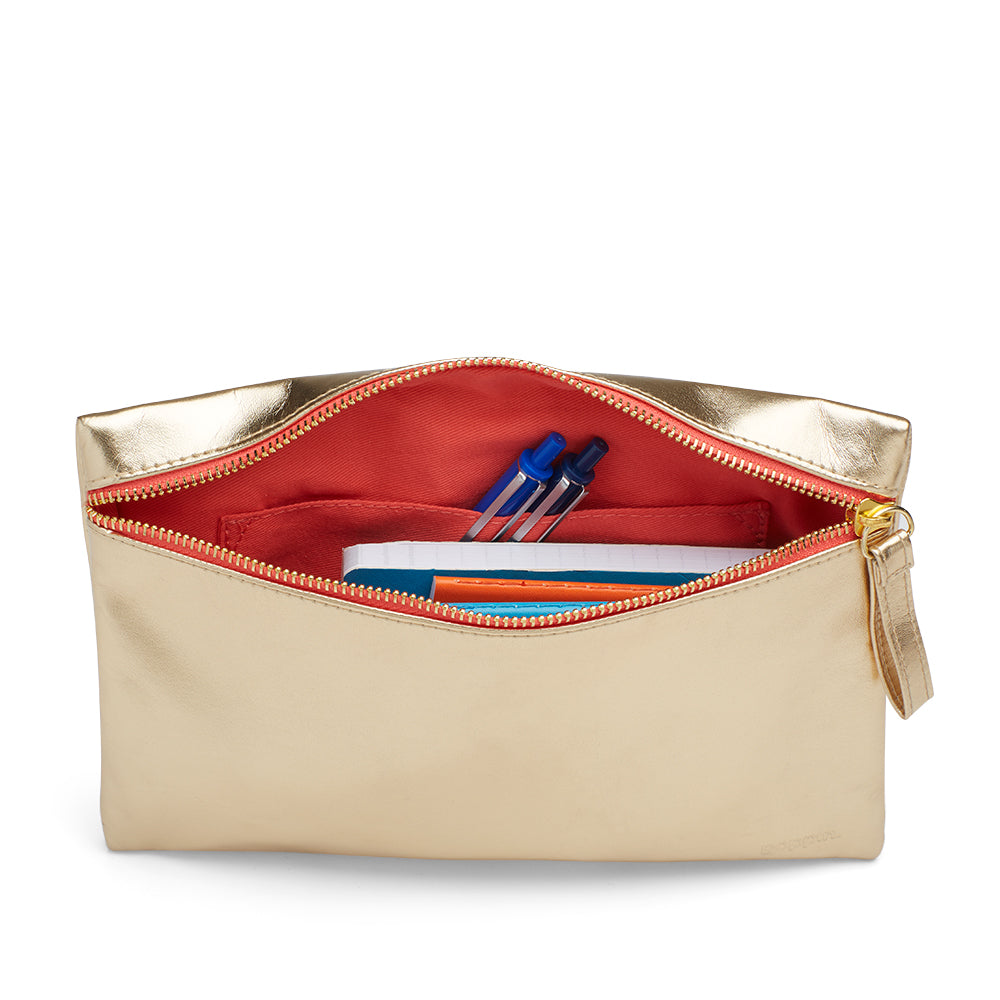 Slim Accessory Pouch, Gold