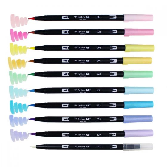 Set 10 dual brush pastel